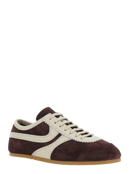 Sneakers 'Dustin' Purple Sneakers with contrasting inserts and seams in suede for women