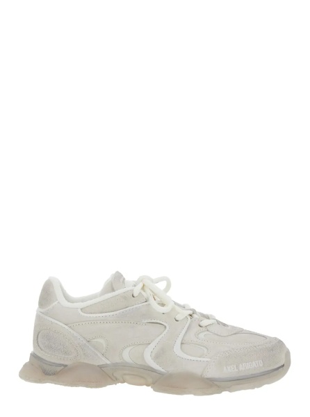 Sneakers 'Eris' White Low Top Sneakers with Logo Patch on the Tongue in Leather and Fabric Woman