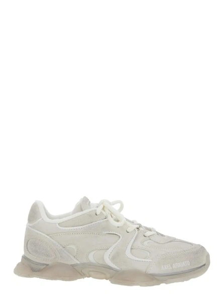 Sneakers 'Eris' White Low Top Sneakers with Logo Patch on the Tongue in Leather and Fabric Woman