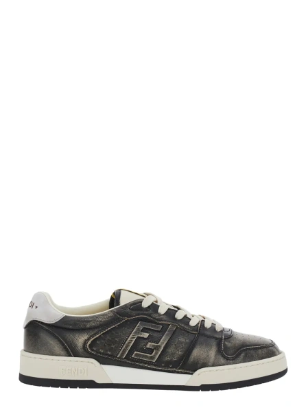 Sneakers Fendi gri din piele
