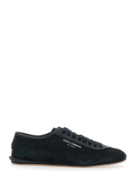 Sneakers 'Gimondi Plus' Black Sneakers with logo patch on the side in suede for men