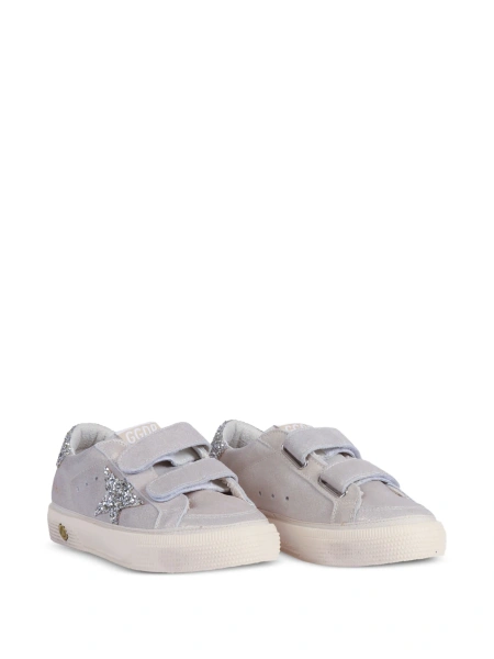 Sneakers Golden Goose argintii din piele intoarsa