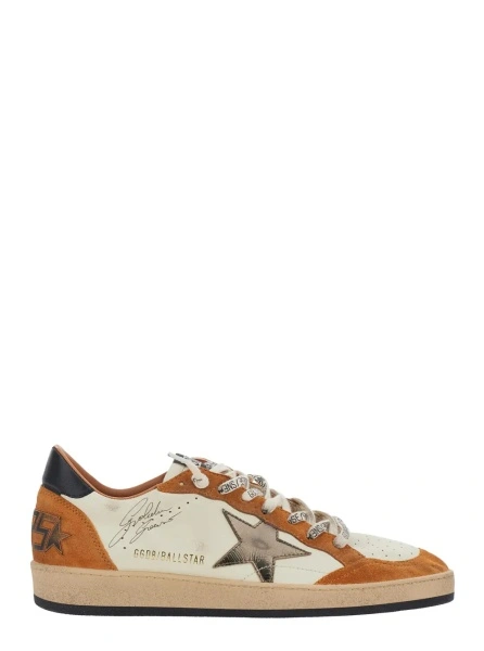 Sneakers Golden Goose 'Ball Star' portocalii din piele intoarsa