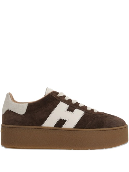 Sneakers Hogan maro din piele si piele intoarsa