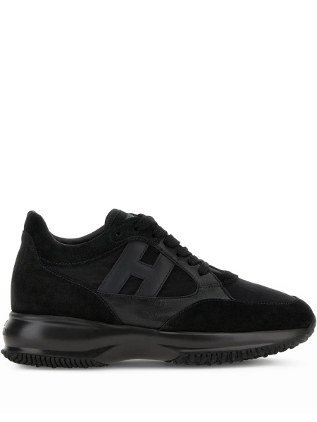 Sneakers Hogan negri din poliamida si piele