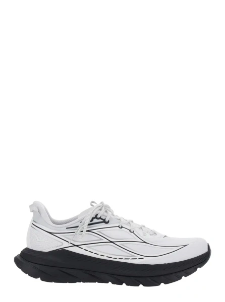 Sneakers Hoka One One albi din material textil