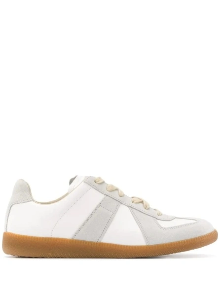 Sneakers Maison Margiela albi din piele