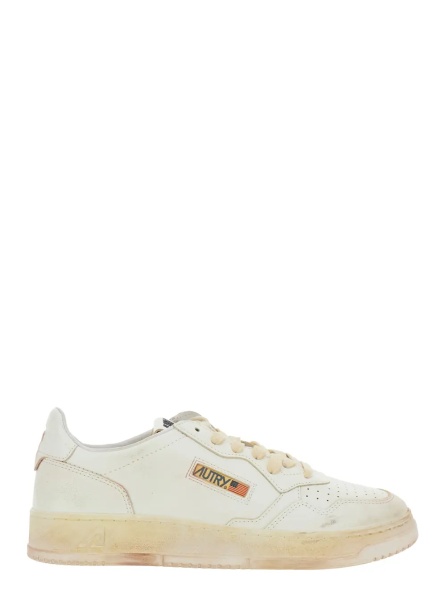 Sneakers 'Medalist' White Low Top Sneaker with Vintage Details in Leather and Suede Man