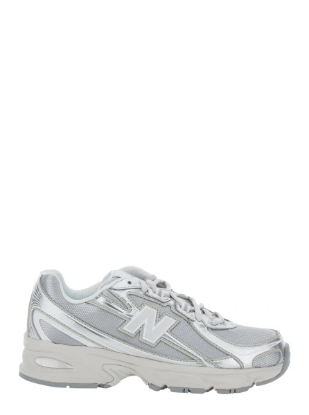 Sneakers New Balance argintii din tesatura tehnica