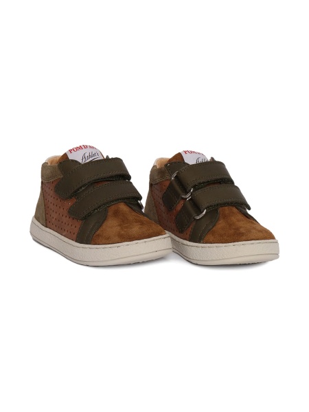 Sneakers POM D'API maro din piele intoarsa