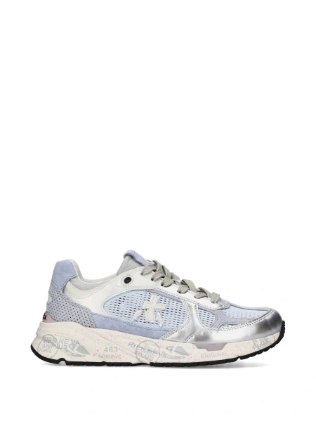 Sneakers Premiata albastri din piele si polyester