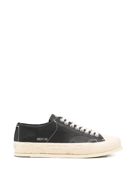 Sneakers Premiata negri din cauciuc si piele