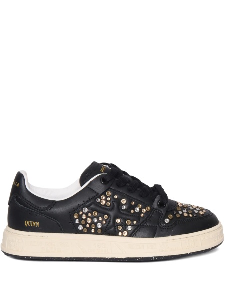Sneakers Premiata negri din piele si metal