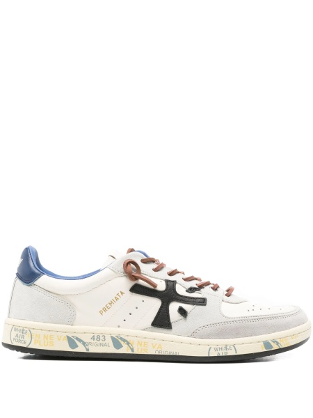 Sneakers Premiata neutri din piele si piele intoarsa