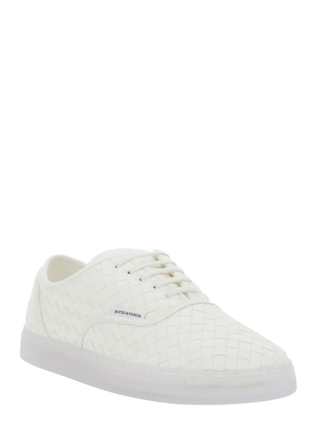 Sneakers 'SerenaWhite Sneakers with logo lettering on the tongue and Intreccio motif in leather for women