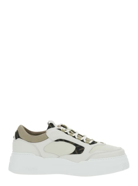 Sneakers Sneaker 'Force' with FF Jacquard Details and Chunky Leather Sole White Men