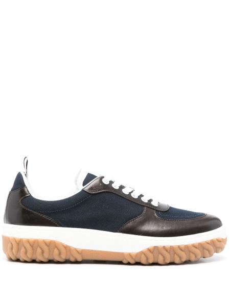 Sneakers Thom Browne albastri din material textil si piele