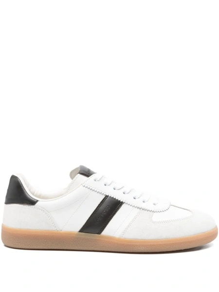 Sneakers Tom Ford albi din bos taurus si piele intoarsa