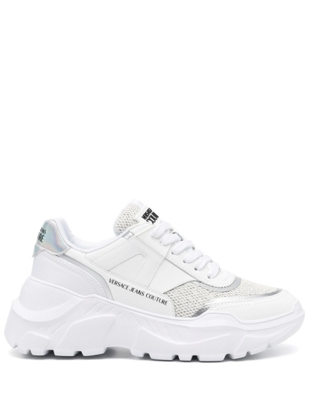 Sneakers Versace Jeans Couture albi din material textil si poliuretan