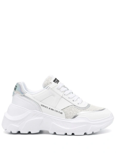 Sneakers Versace Jeans Couture albi din material textil si poliuretan