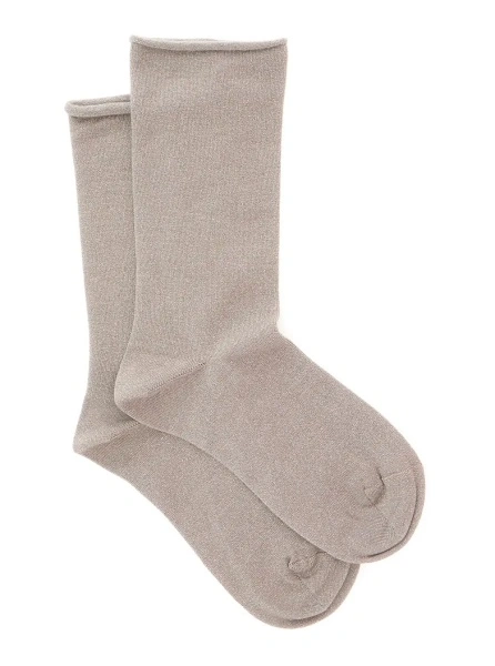 Sosete Brunello Cucinelli gri din casmir si matase