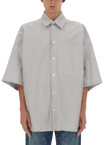 Striped Overshirt With "Bv" Embroidery