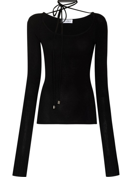 Top tricotat THE ATTICO negru