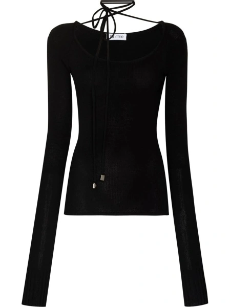 Top tricotat THE ATTICO negru