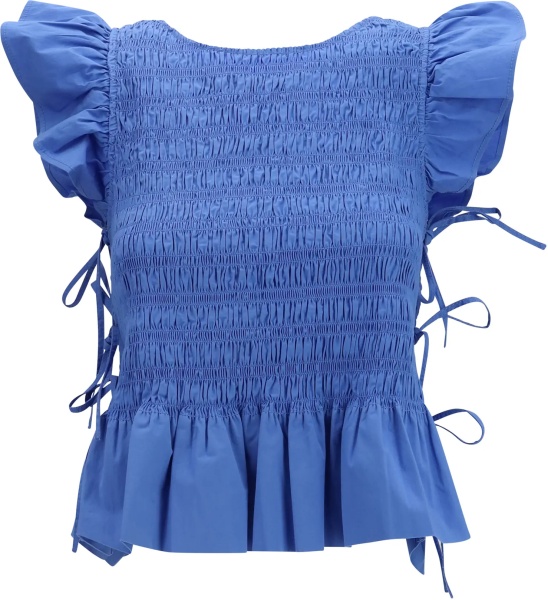 Topuri Ruched cotton Top with side bows