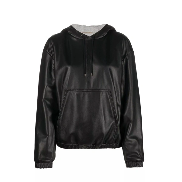 Topuri Saint Laurent Leather Hoodded Top
