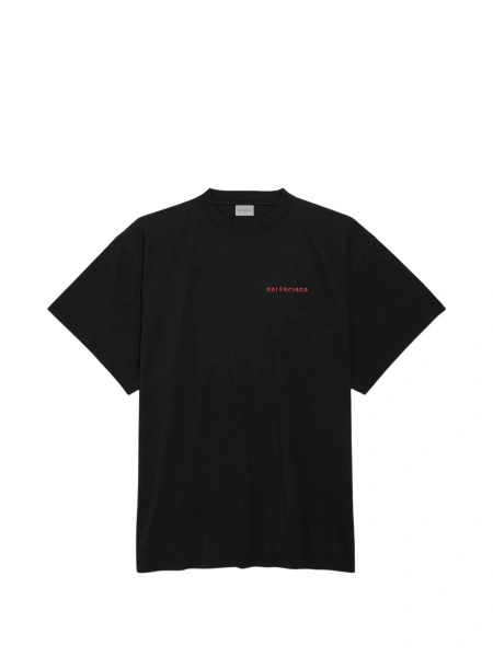 Tricou Balenciaga negru din bumbac