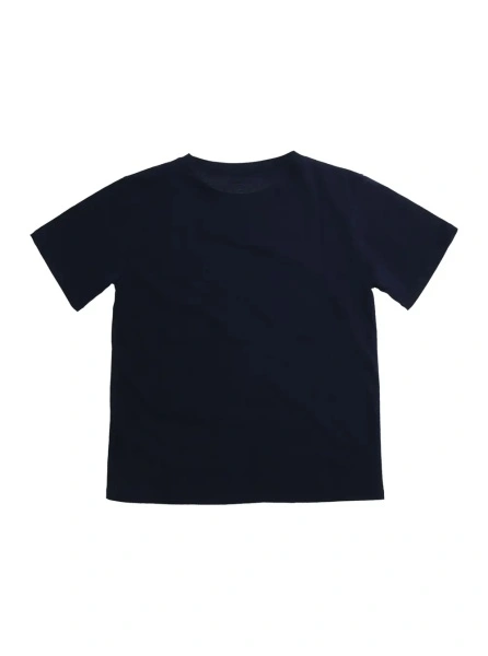 Tricou Blue Crew-neck T-shirt with logo lettering on the front in cotton for Boy