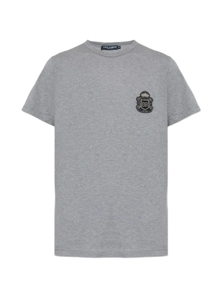 Tricou Dolce & Gabbana gri din bumbac