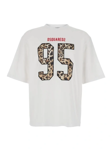 Tricou DSQUARED2 alb din bumbac