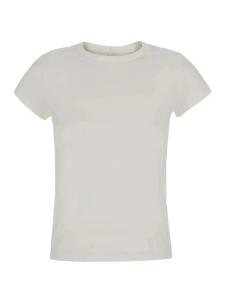 Tricou Essential cropped T-shirt in white fabric for women