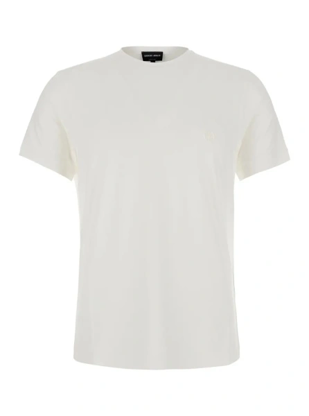 Tricou Giorgio Armani alb din vascoza