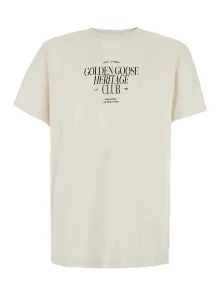 Tricou Golden Goose alb din bumbac