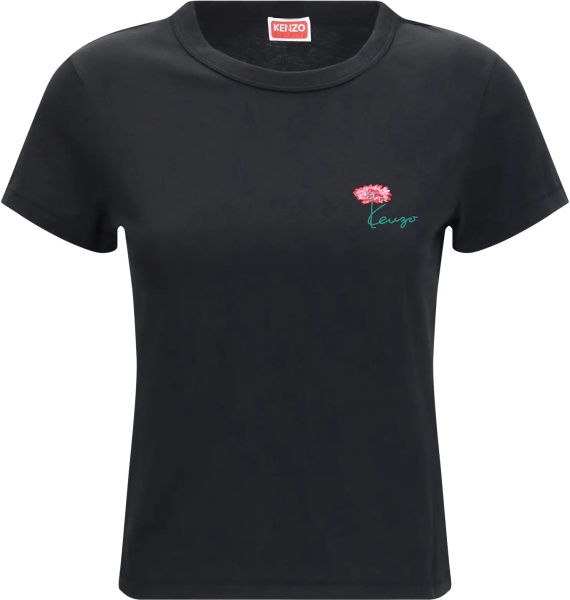 Tricou Kenzo Tulip embroidered cotton T-shirt