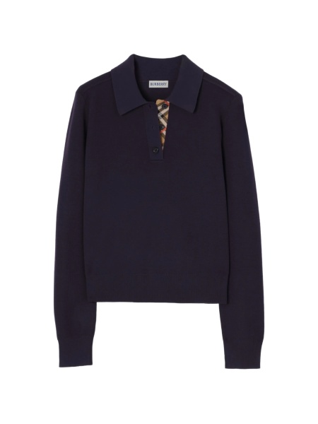 Tricou Polo Burberry violet din lana