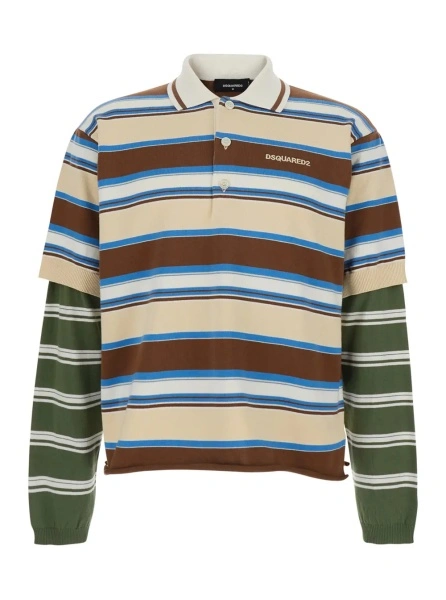Tricou polo DSQUARED2 multicolor din bumbac