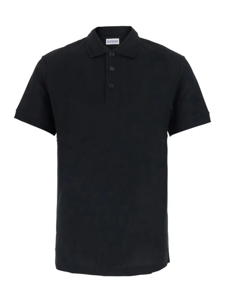 Tricou Polo 'Eddie' Black Polo Shirt with classic collar and EKD embroidery on the front in cotton for men