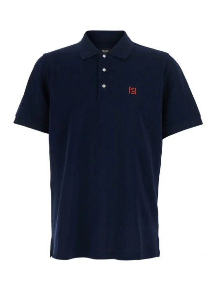Tricou polo Fendi albastru din bumbac