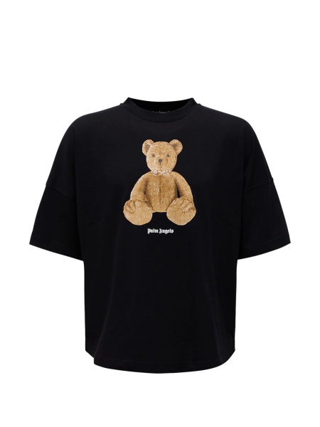 Tricou Polo Palm Angels Bear negru din bumbac
