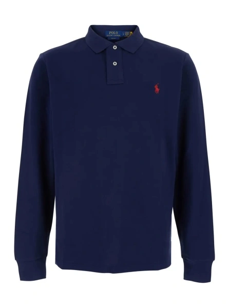 Tricou polo Ralph Lauren albastru din bumbac 'Slim Fit'