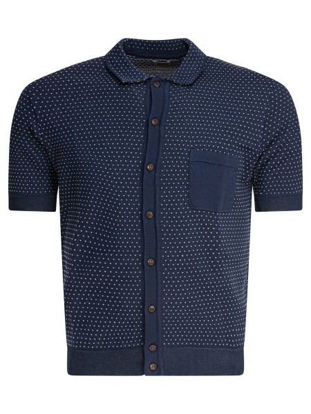 Tricou Polo Textured knit polo shirt buttons