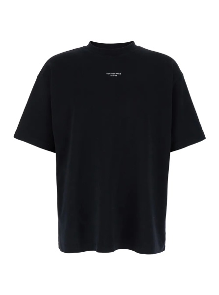 Tricou T-Shirt 'Le T-Shirt Slogan Classique' with Slogan Print on the Front in Black Cotton for Men