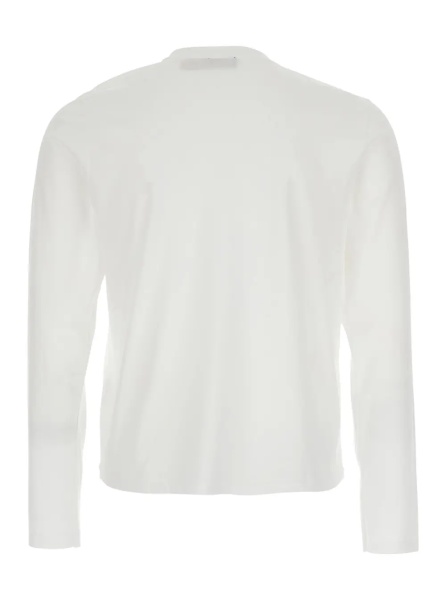 Tricou White Long Sleeve T-Shirt with Pony embroidery on the Front in Cotton for Women