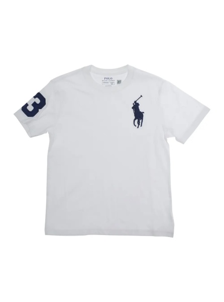 Tricou White 'Pony' T-Shirt with Front Embroidery in Cotton for Kids