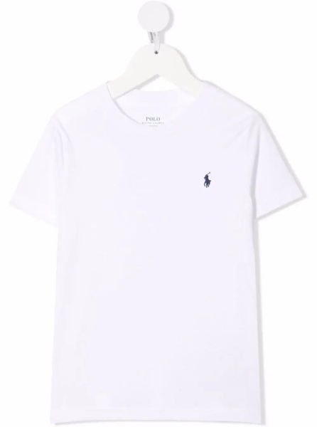Tricou White T-Shirt 'Logo' with Crew Neck and Short Sleeves for Women