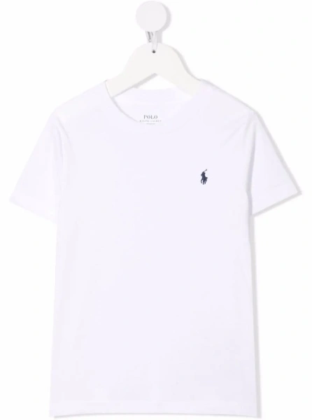 Tricou White T-Shirt 'Logo' with Crew Neck and Short Sleeves for Women